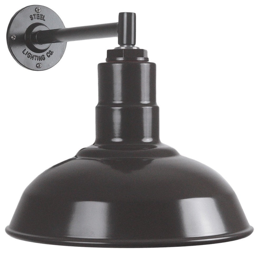 The 12" Westchester Industrial Barn Light with 11" Straight Arm , Dark Bronze
