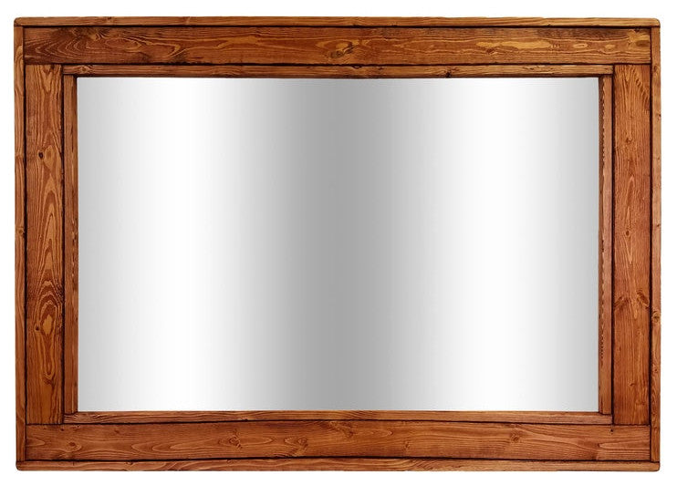 Herringbone Stained Vanity Mirror, Red Chestnut, 30"x42", Vertical