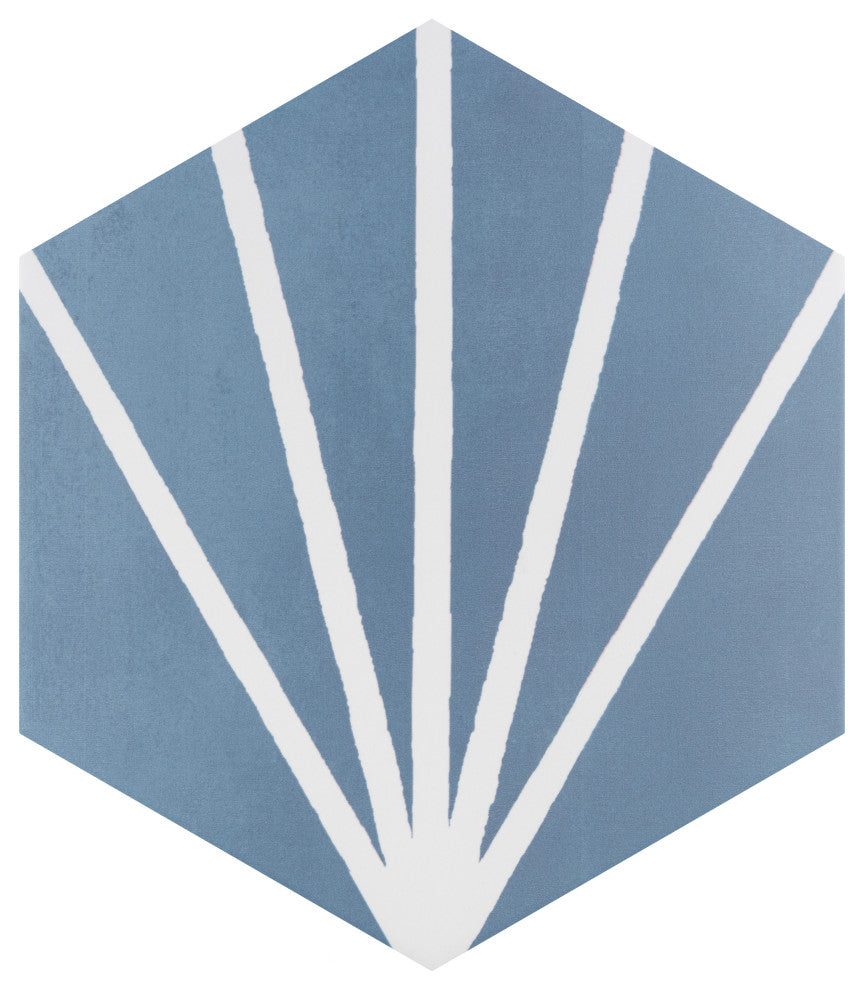 Horizon Dusk Hex Azul Porcelain Floor and Wall Tile