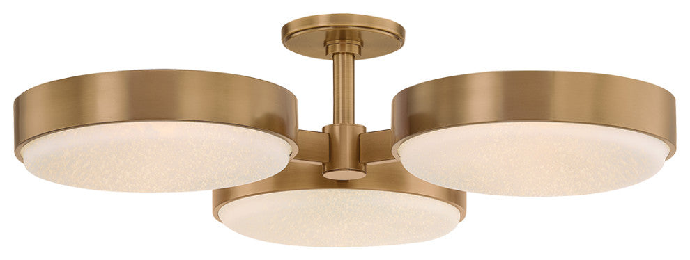 Troy Lighting Rory Semi Flush Patina Brass, 30"Lx30"Wx6.5"H