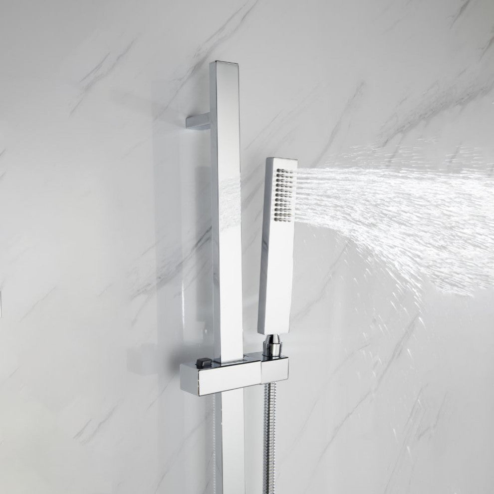 Cero Set 8" Chrome Square Rain Shower and Handheld