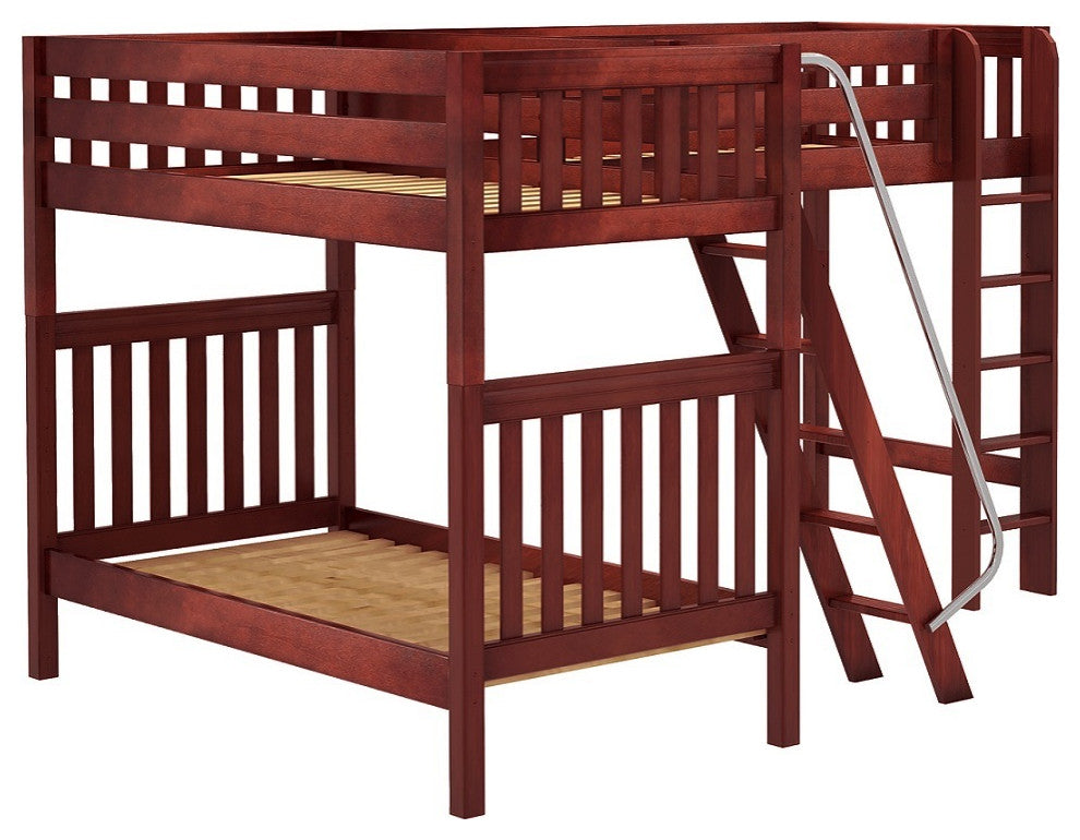 Ball State Sleeps 3 Twin Loft Bunk Beds, Chestnut