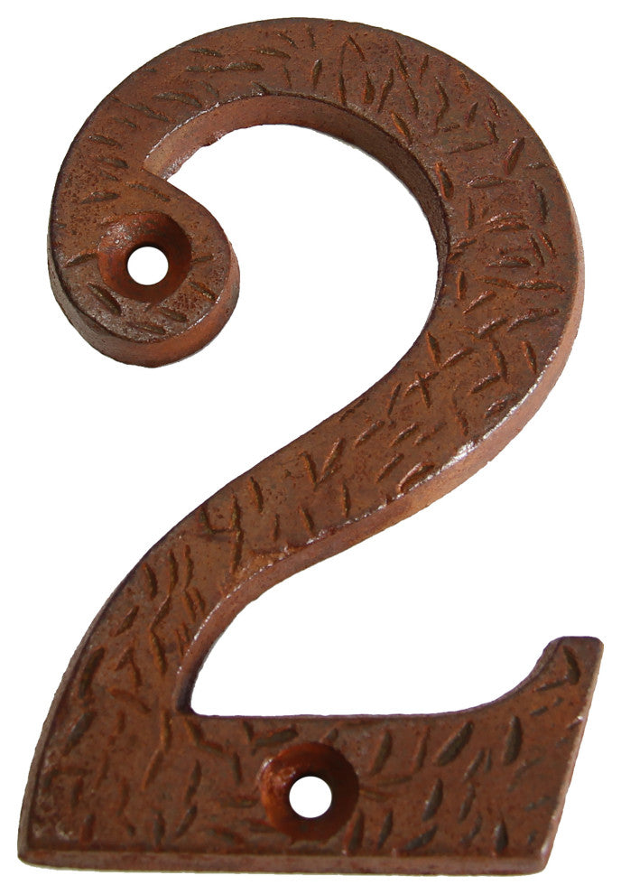 RCH Hardware Iron Rustic Country House Number, 3-Inch, Various Finishes, Rust, 2