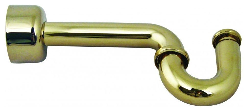 1.5" X 1.25" P-Trap With High Box Flange In Polished Brass