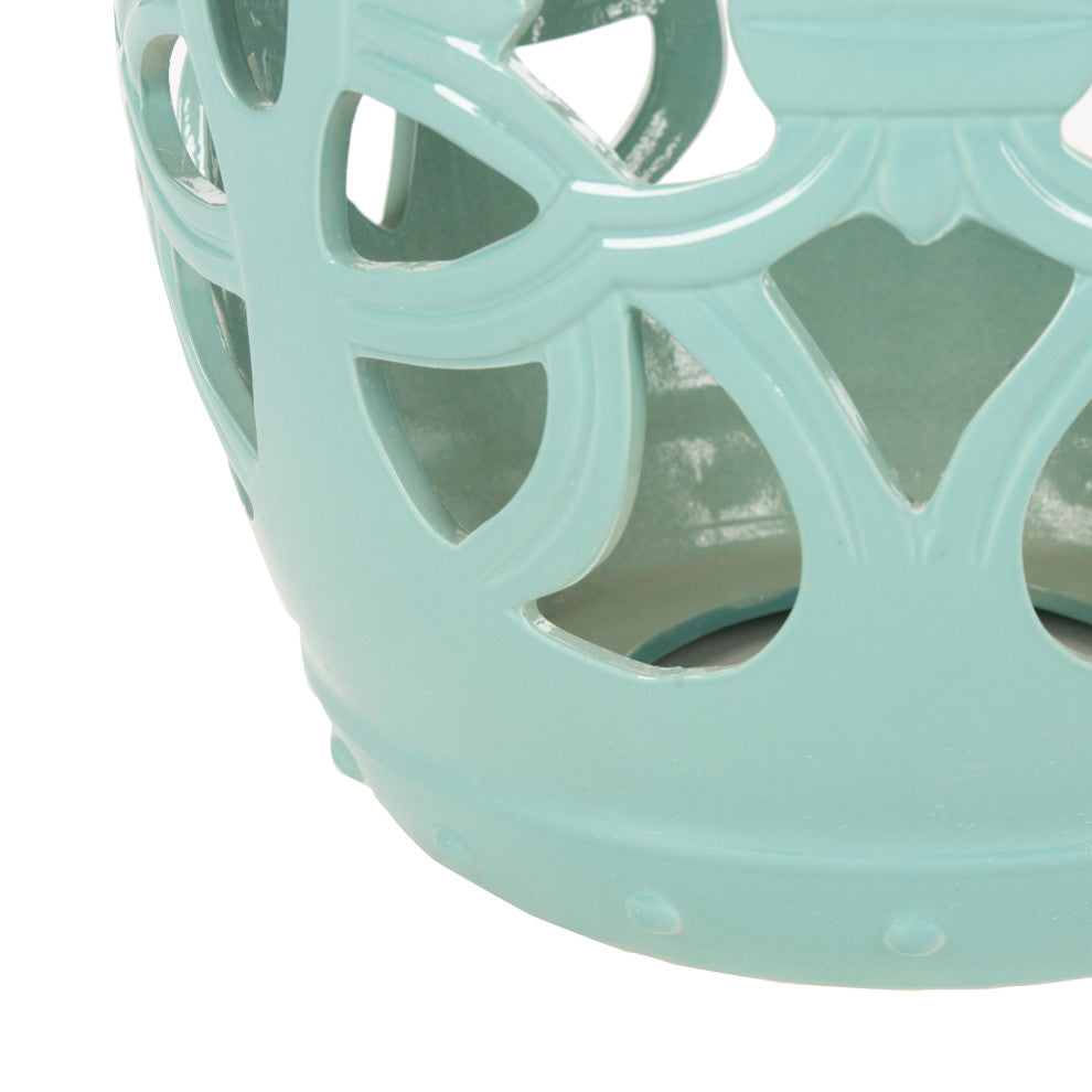 Safavieh Imperial Vine Garden Stool, Light Blue