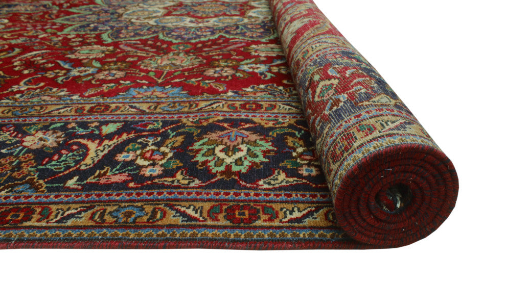 Fine Vintage Distressed Beretun Red Rug