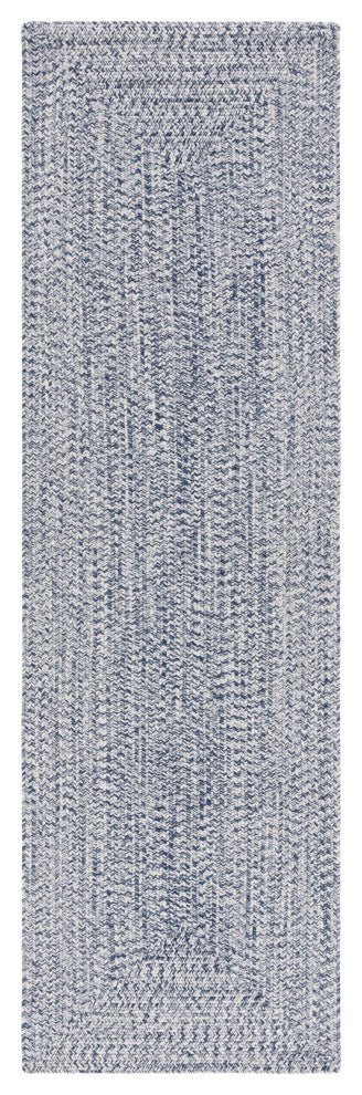 Safavieh Braided BRA201 Rug Machine-Washable, Dark Blue/Ivory, 2'3"x14'