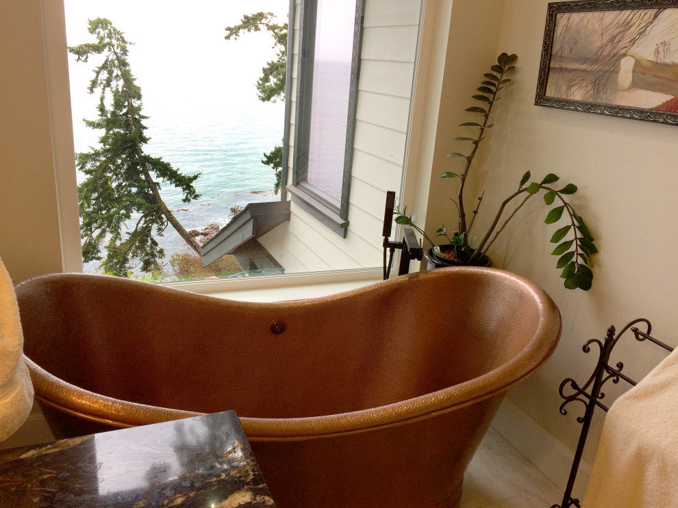 Euclid 6' Copper Freestanding Bathtub With Overflow