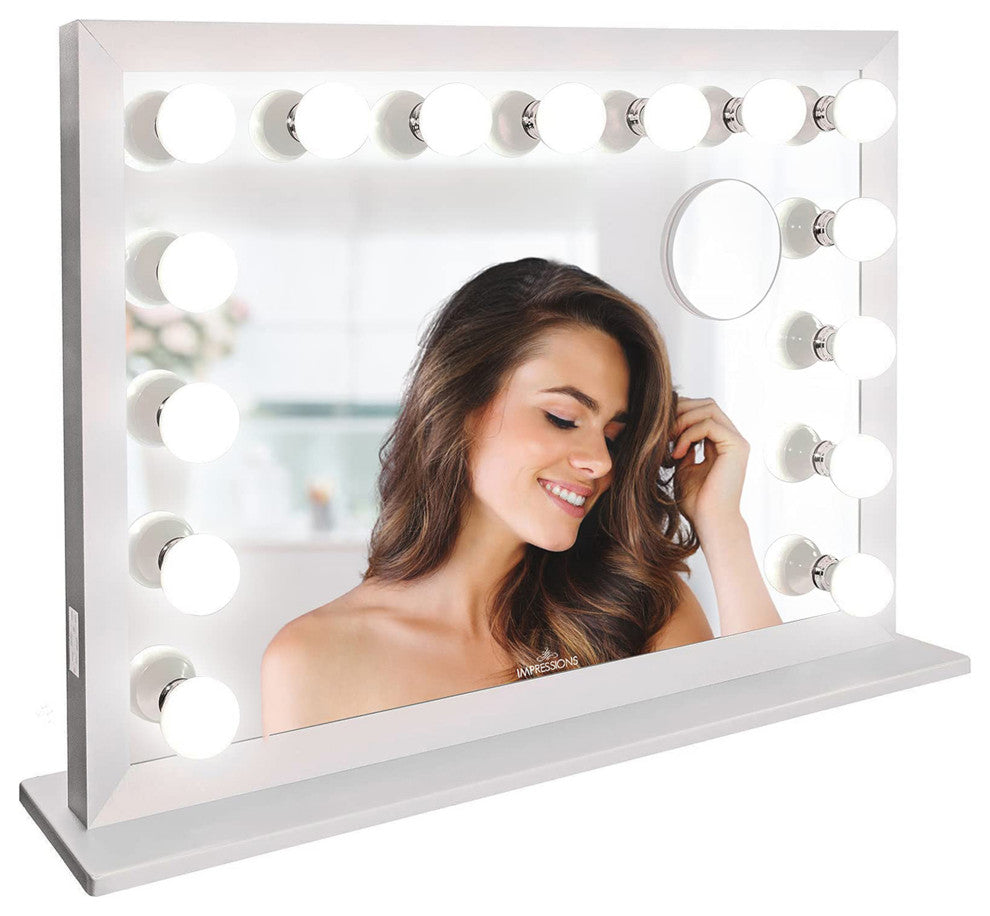 Starlight Pro Vanity Mirror with Magnifying Glass, White, Non-Bluetooth