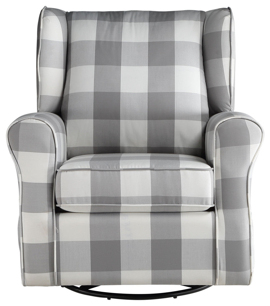 ACME Patli Swivel Chair With Glider, Gray Fabric