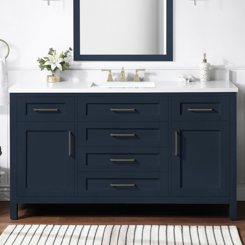 OVE Decors Tahoe II 60" Single Basin Vanity, Midnight Blue