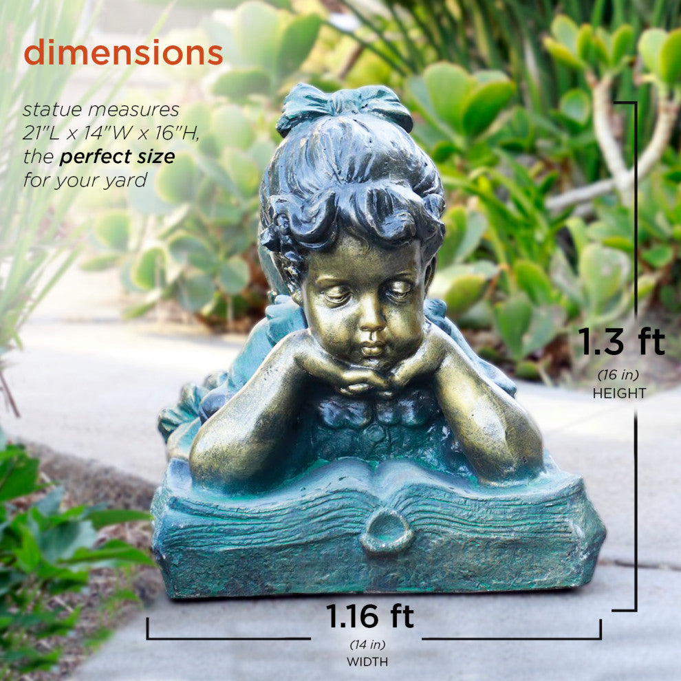 Girl Reading Book Statue