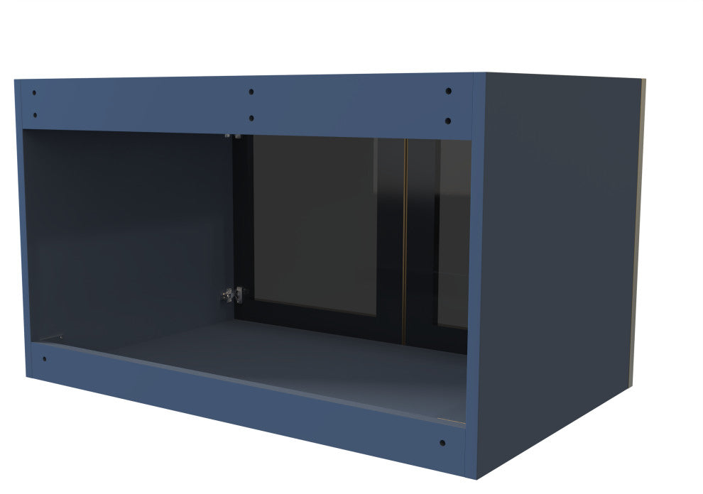 CastelloUSA Solaria Glass Facade Floating Vanity, 36", No Top, Base Only