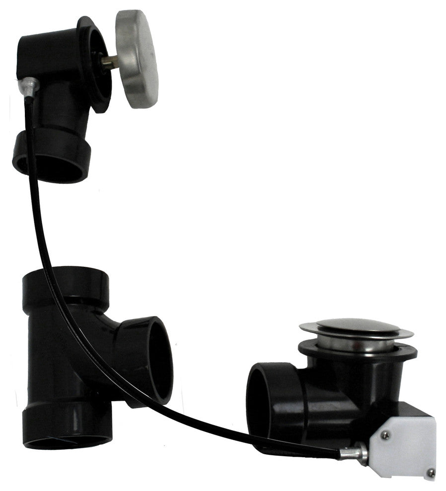 Sch. 40 ABS 27" Cable Drive Bath Waste In Oil Rubbed Bronze, Satin Nickel