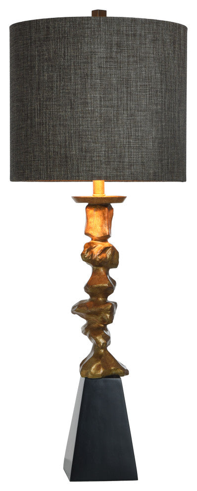 Vintage Gold, Black Base Contemporary Table Lamp