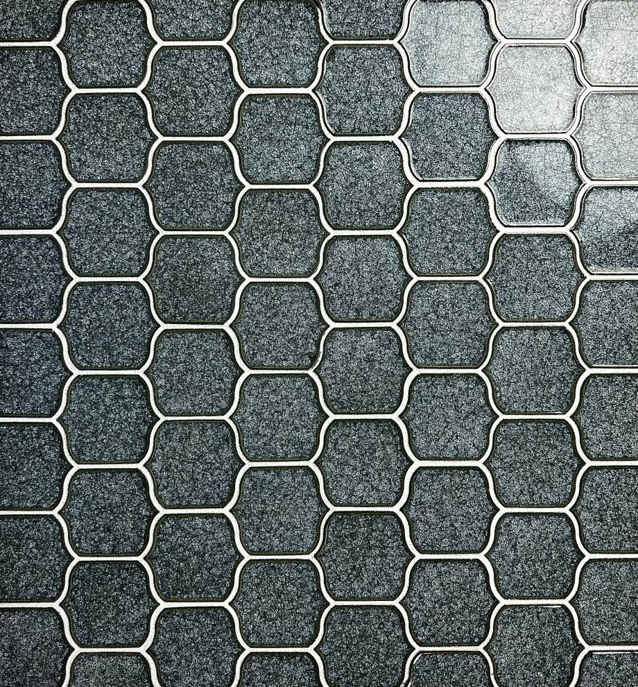 Classical Lantern Lapis Blue 11" x 12" Ornate Waterjet Mosaic Tile, Set of 11