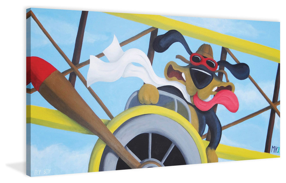 Marmont Hill, "Fly Boy" by Mike Taylor Painting Print on Wrapped Canvas, 60x30