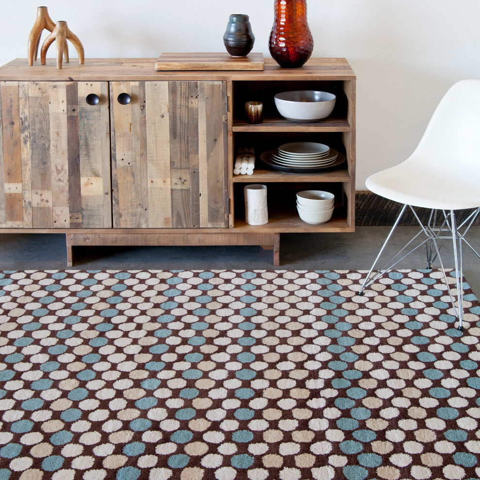 Allie Geometric Circles Contemporary Area Rug, 8'x10'