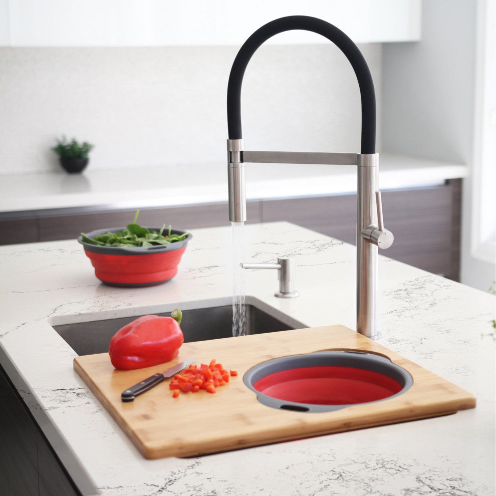 Over The Sink Large Cutting Board With Colander Set A-907