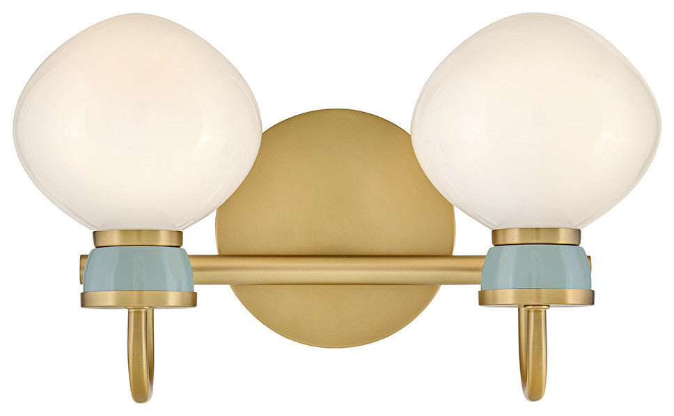 Lark Lucy Small Two Light Vanity, Lacquered Brass