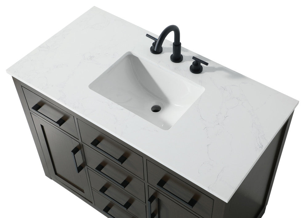Home Living 42" Single Bathroom Vanity, Mocha Brown