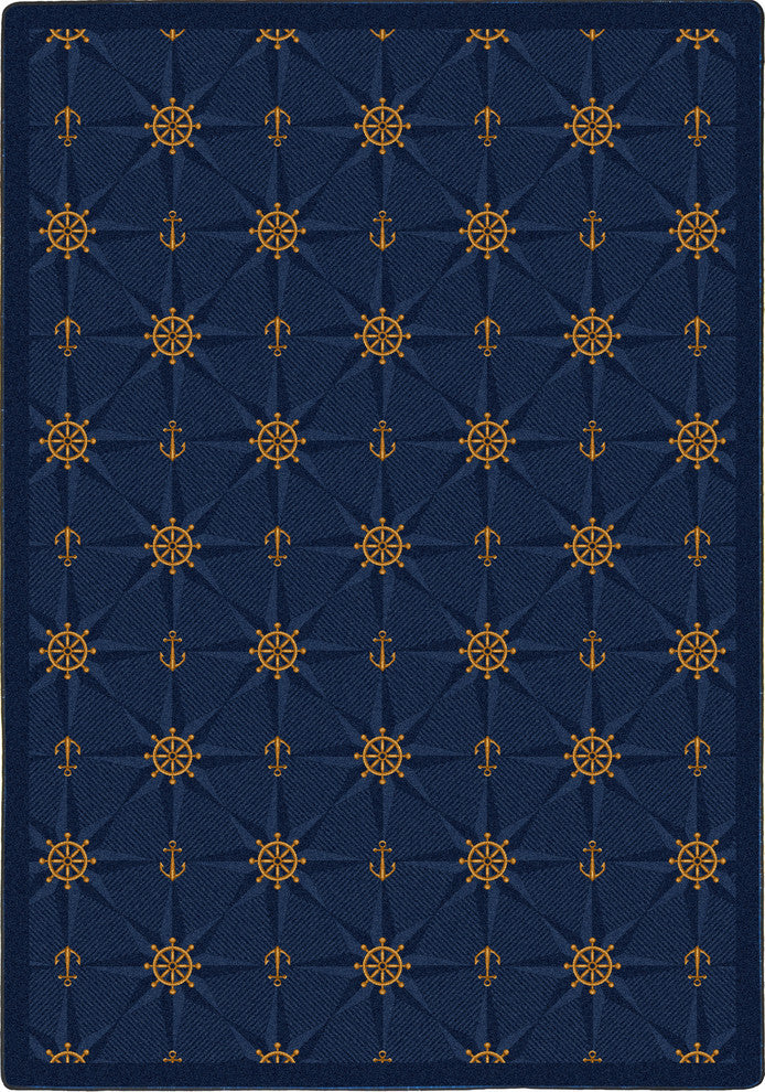 Kaleidoscope Rug, Mariner's Tale, Navy, 5'4"x7'8"