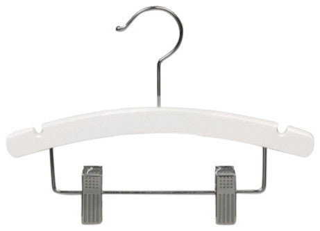 Wooden Kids Combo Hanger, White/Chrome Finish, Box of 100