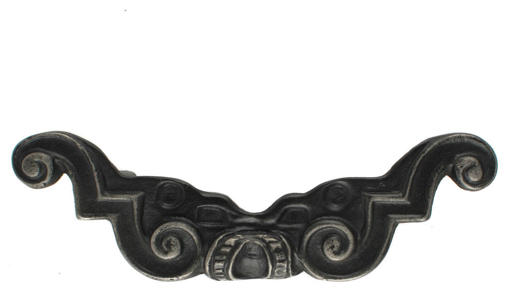 Ornate Pewter Cabinet Pull Hawk Hill Hardware, Black Iron