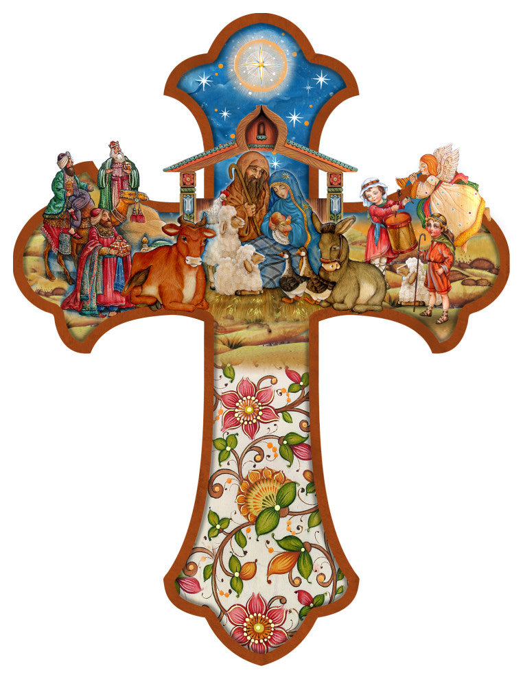 Nativity Wooden Cross
