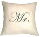 Pillow Decor - Mr and Mrs 18 x 18 Linen Pillow Set