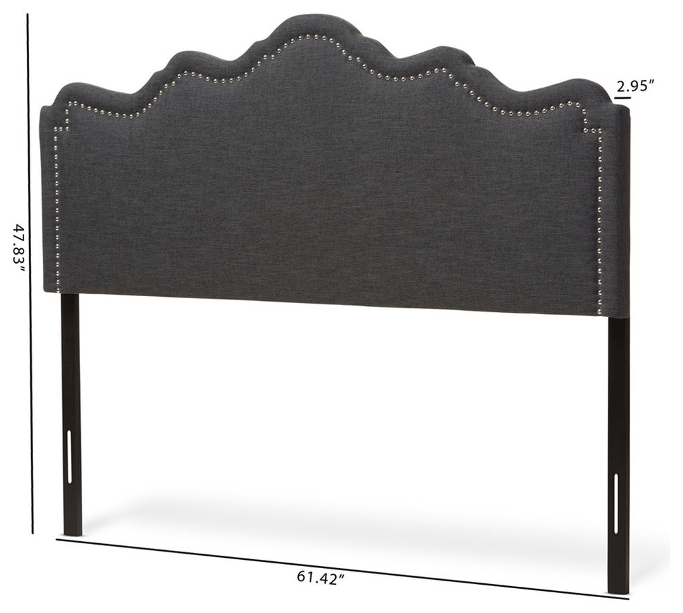 Nadeen Modern Dark Gray Fabric Full Size Headboard
