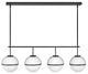 Hollis Four Light Linear Chandelier in Black