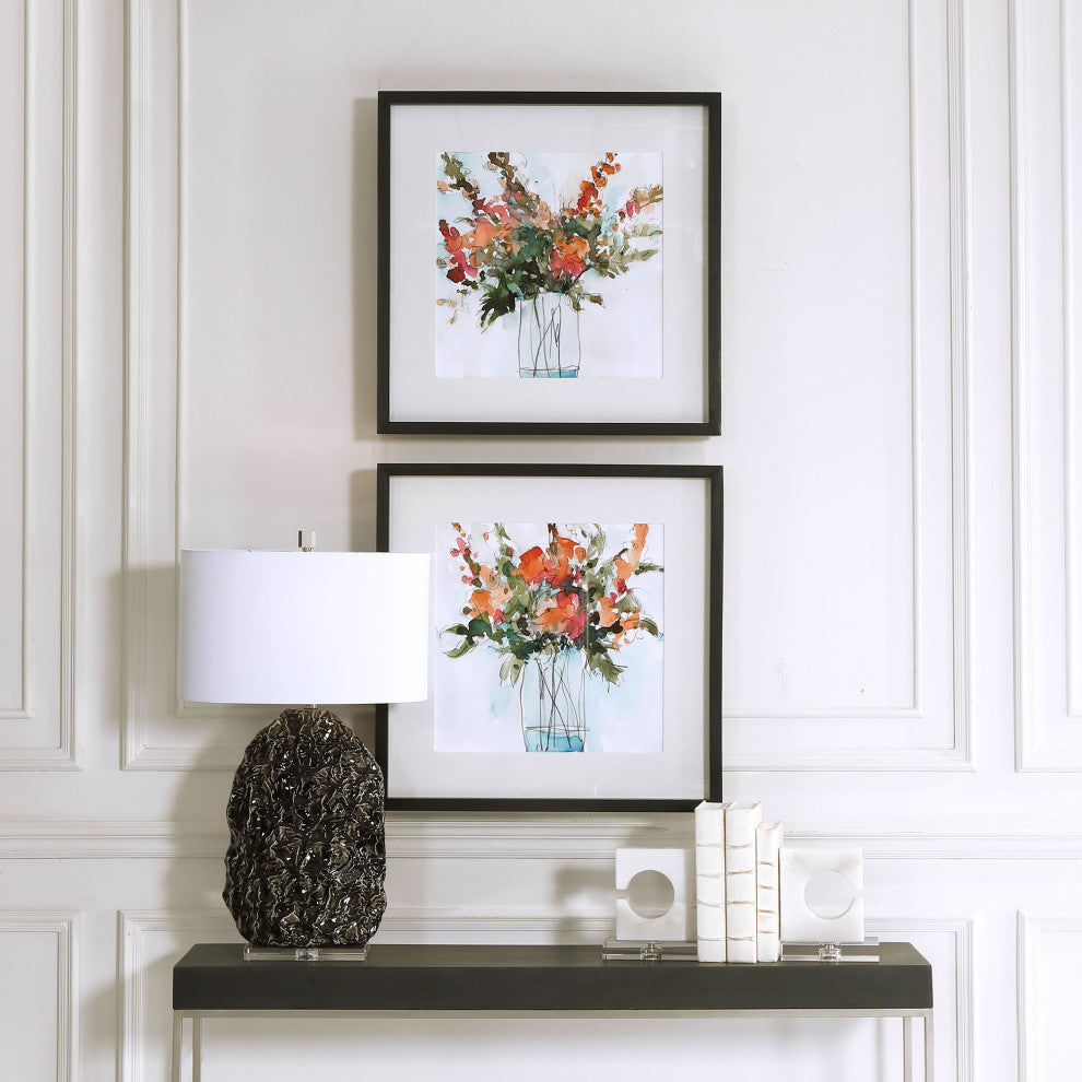 Uttermost 2-Piece Fresh Flowers Watercolor Print Set