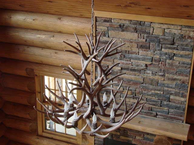 Reproduction Antler 16 Antler Mule Deer Cascade Chandelier Light, RL-4