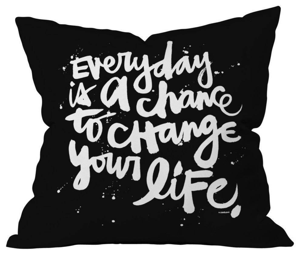 Deny Designs Kal Barteski Change Your Life Outdoor Throw Pillow