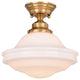 Huntley 12" 1 Light Semi-Flush Natural Brass