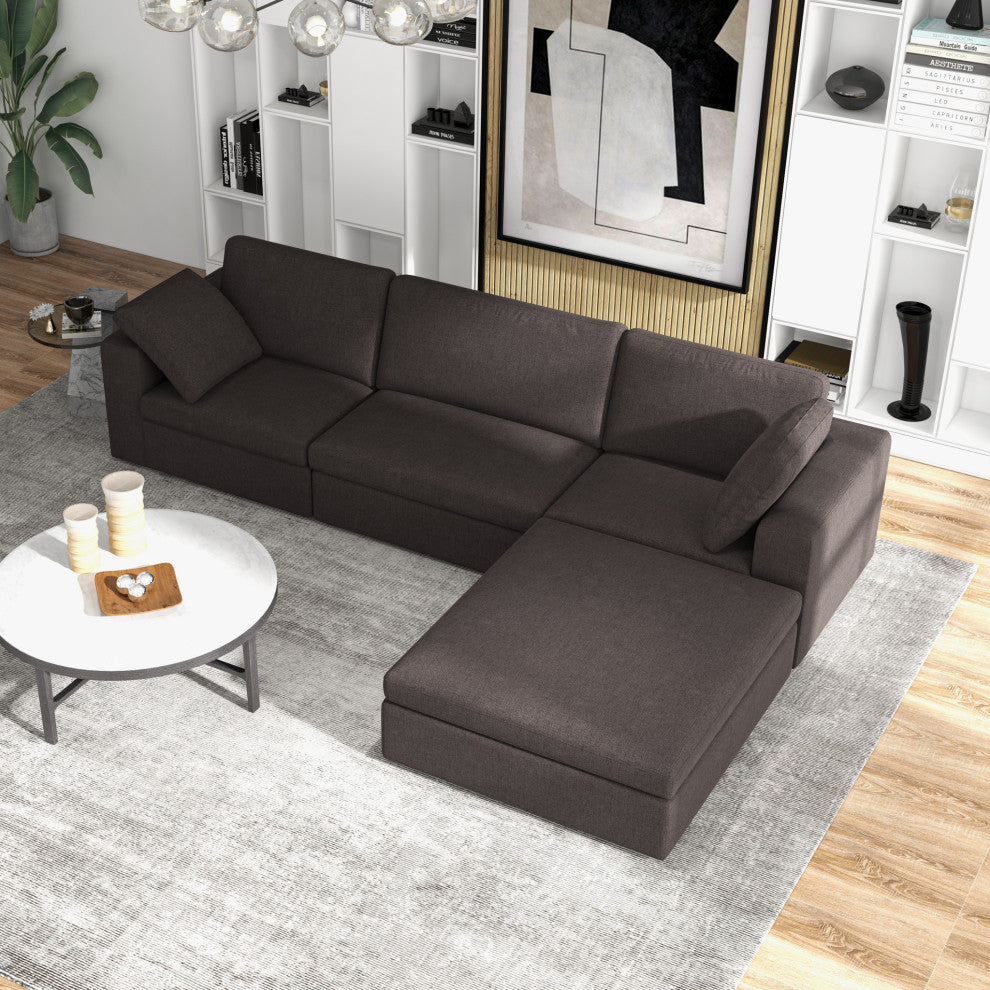 Texas Mid-Century Modern Corner Sofa, Grey