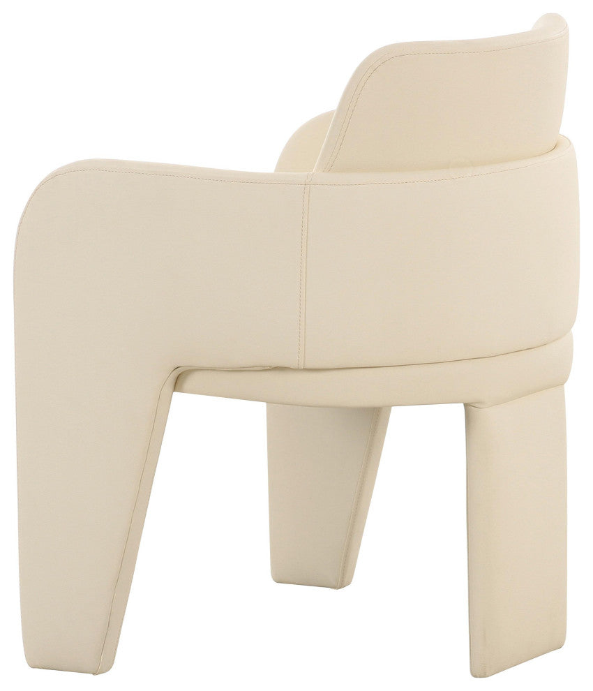 Leo Cream Vegan Leather Dining Chair