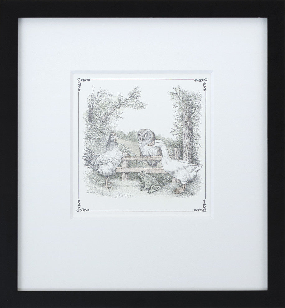 "Owl on Fence" by Maurice Sendak Framed Art Print, Special Edition