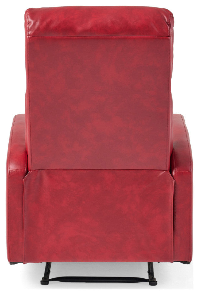 GDF Studio Teyana Red Leather Recliner Club Chair
