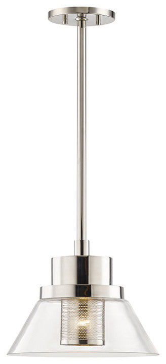 Paoli 1-Light Small Pendant, Polished Nickel