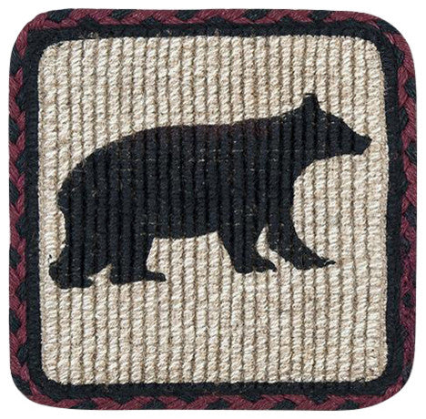 Cabin Bear Wicker Weave Trivet 9"x9"