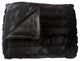Mink Faux Fur Animal Skin Throw Blanket, Black , 5"x7"