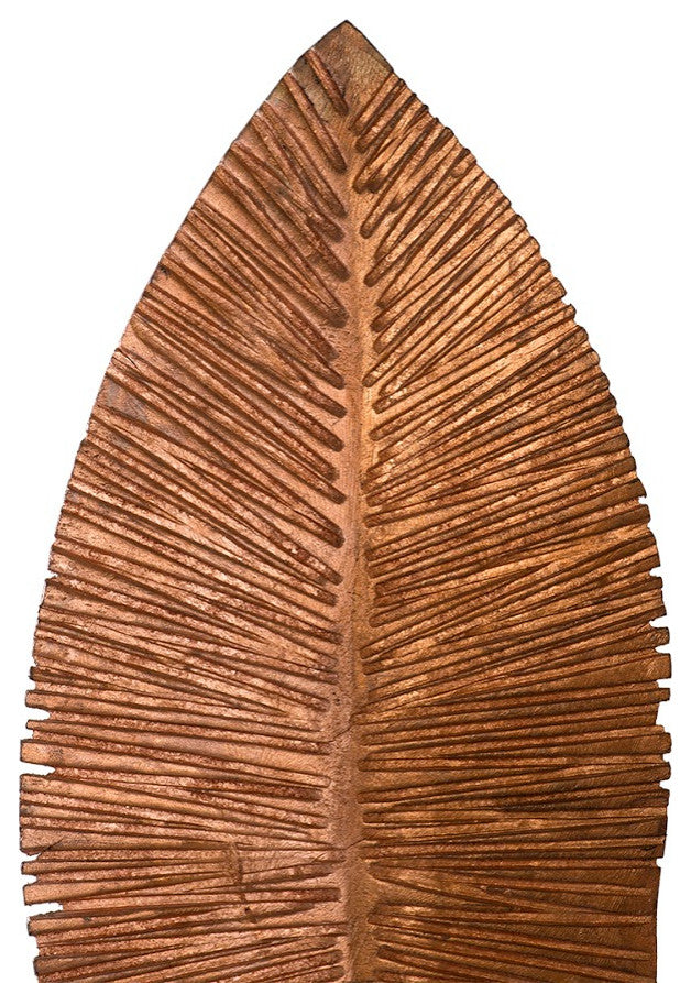 Carved Leaf on Stand, Copper Leaf, Small