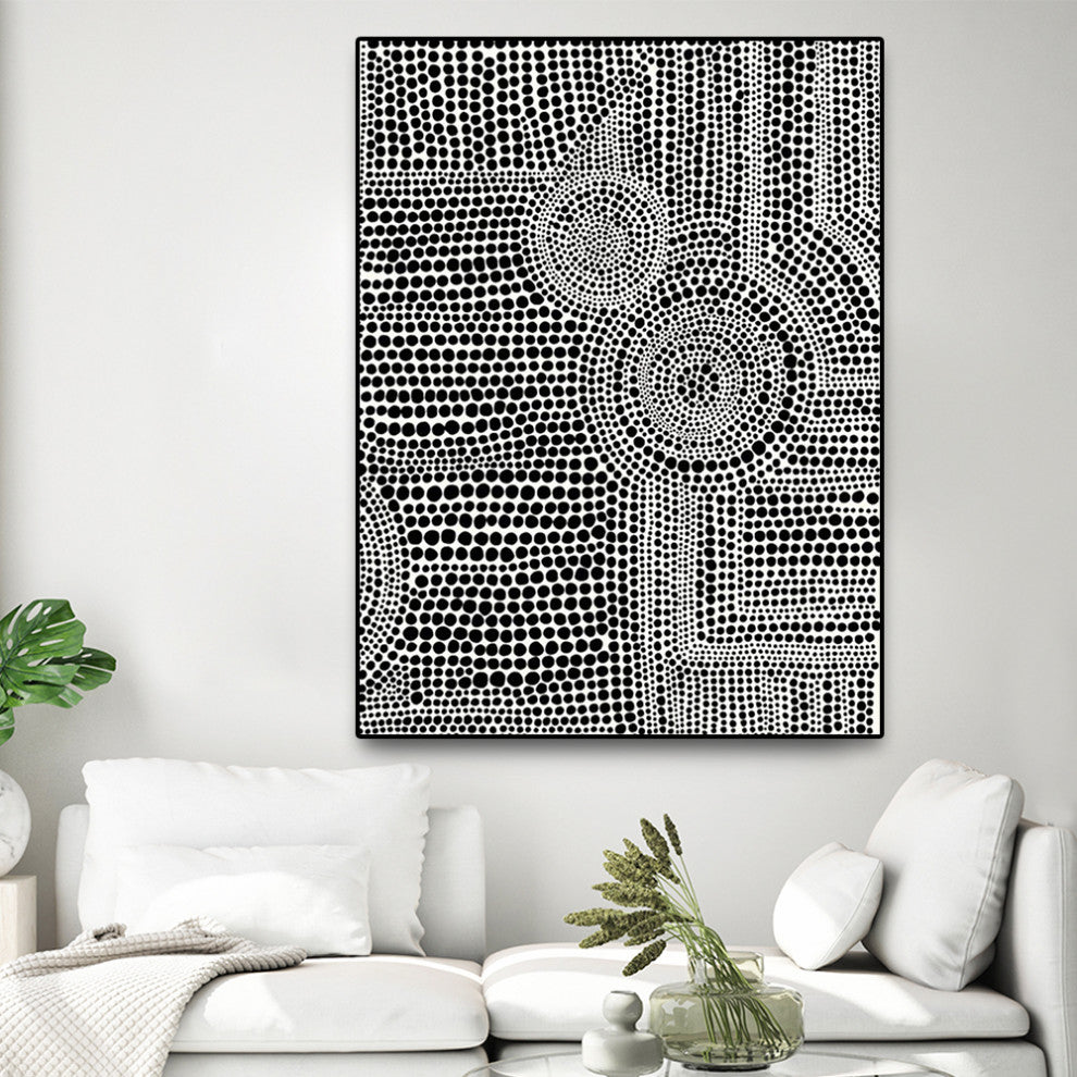 "Clustered Dots A" Oversized Framed Canvas, 60" x 40"
