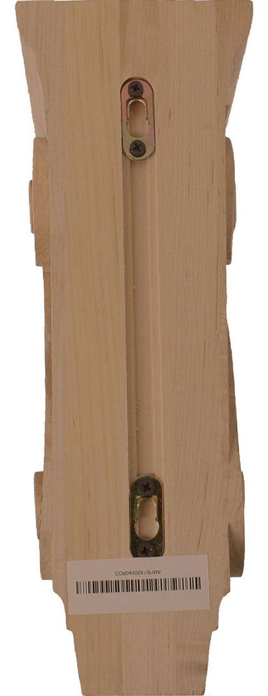 4 3/4"W x 8"D x 13 1/4"H Large Fig Leaf Corbel, Alder