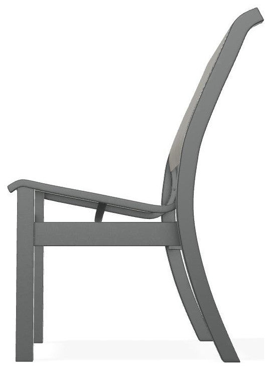 Leeward Sling Stackable Outdoor Dining Chair, Smoke/Graphite