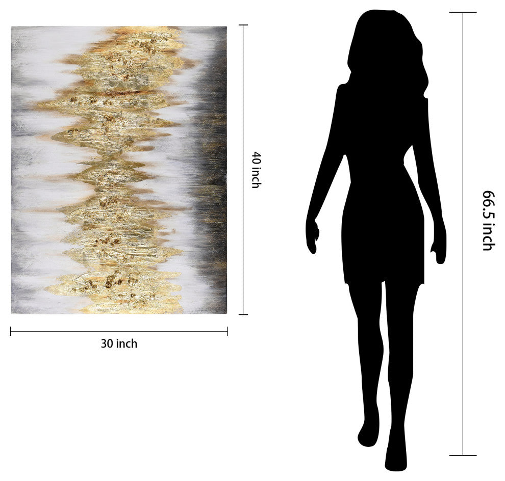 Gold Abstract Textured Metallic Hand Painted Wall Art by Martin Edwards