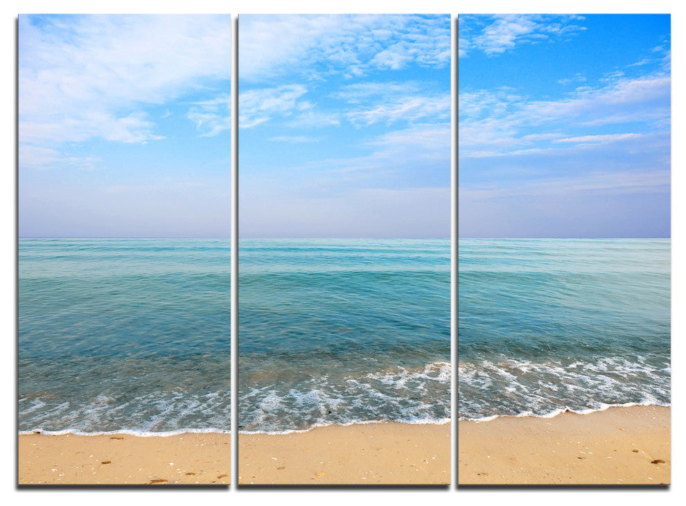 "Blue Sky Sand Sun Daylight" Metal Wall Art, 3 Panels, 36"x28"