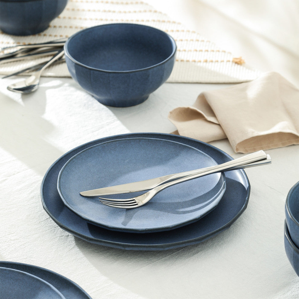 Stone Lain Rio Stoneware Dinner Plate Set of 4, Blue